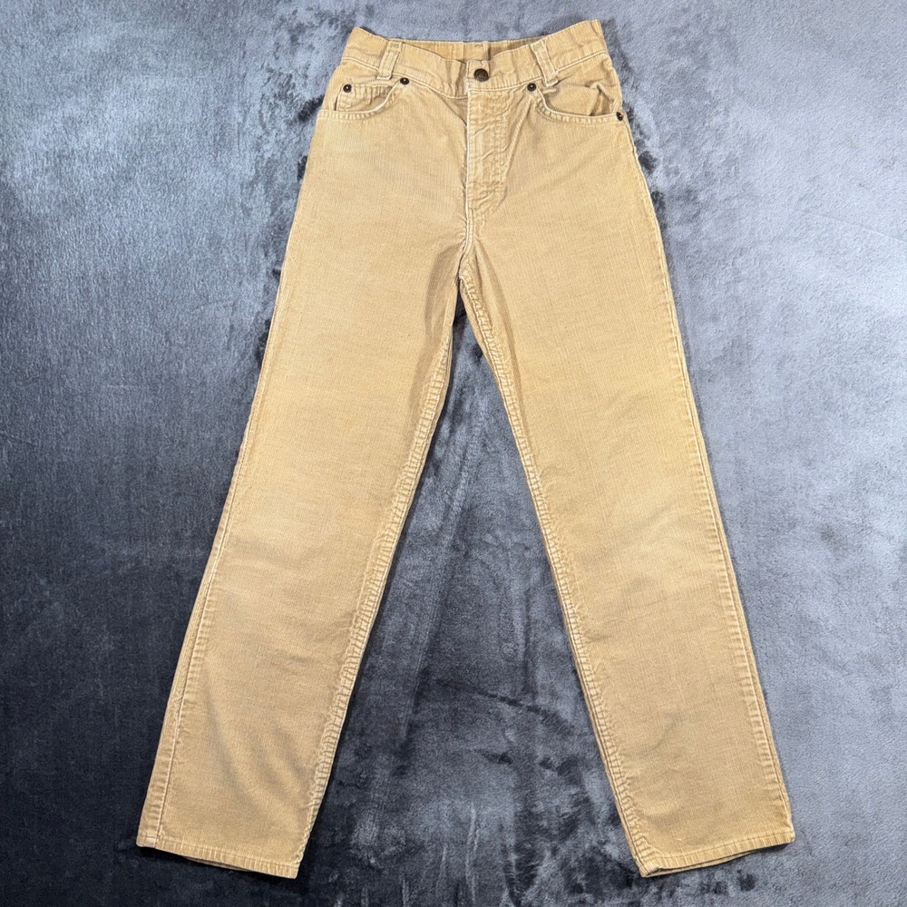 Vintage Levis 31331 Boys Size 10 Regular Tan Corduroy Pants USA Made W24 L23